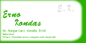 erno kondas business card
